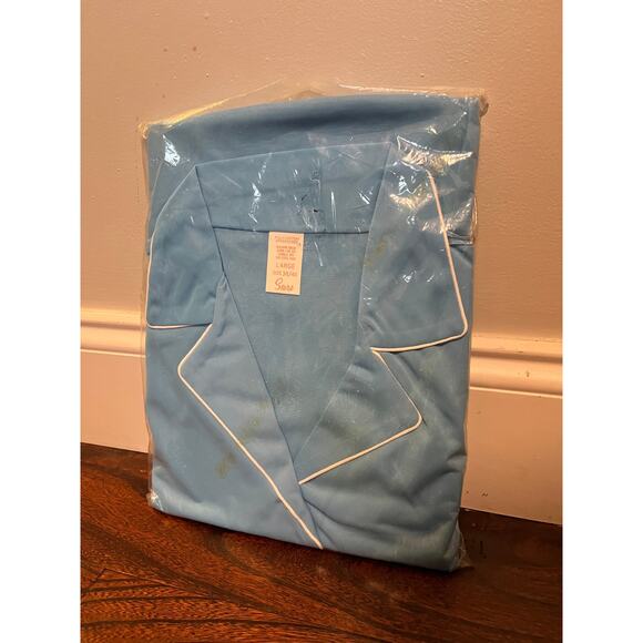 Sears Other - Deadstock 1960s Sears Baby Blue White Silky Nylon Short Sleeve Pajama PJs Set L